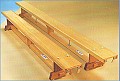 Timber balance bench, 3.35m long with hooks one end